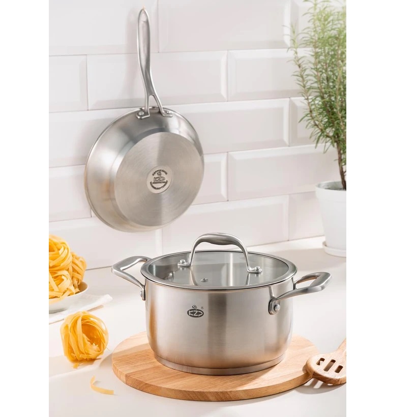 قابلمه استیل kzp  سایز 20 درب پیرکس